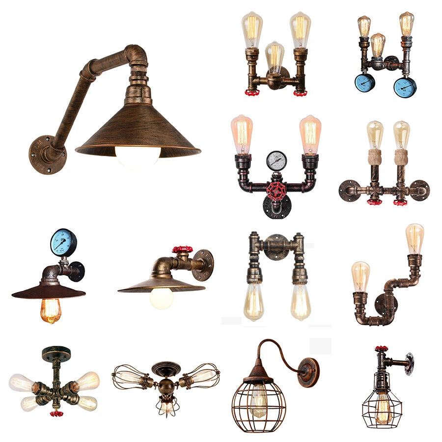 lampe murale industrielle métal vieilli bronze éclairage quotidien chambre salon cuisine étudié entree sdb