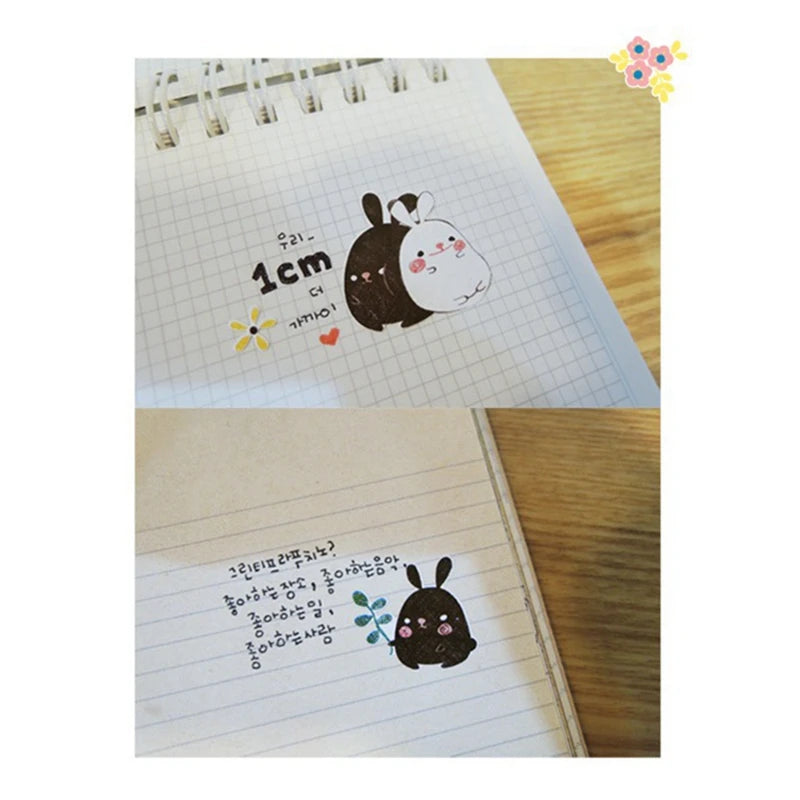 sticker lapin mignon fleurs motifs géométriques scrapbooking diy junk journal blanc noir rose vert