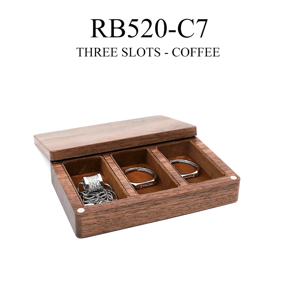 boîte bijoux bois compartiment verre bague collier boucle d'oreille cadeau