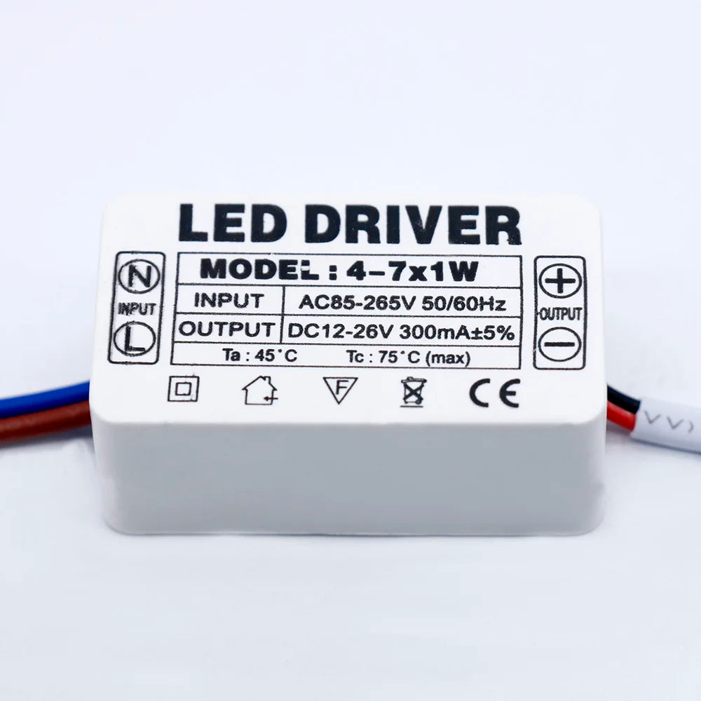 pilote led 300ma 120v 240v 3w 5w 7w 12w 18w 25w 36w alimentation ac90v
