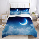 Vue rapprochée du tissu en microfibre de la housse de couette galaxie