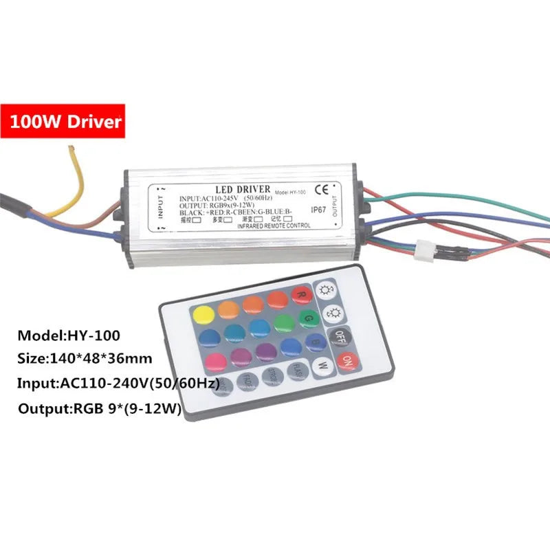 drivers led rgb 10w 20w 30w 50w 100w argenté moderne certification ul vde rohs
