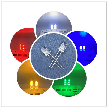 lot 100 diodes led transparentes rondes multicolores éclairage décoratif petite taille 5mm