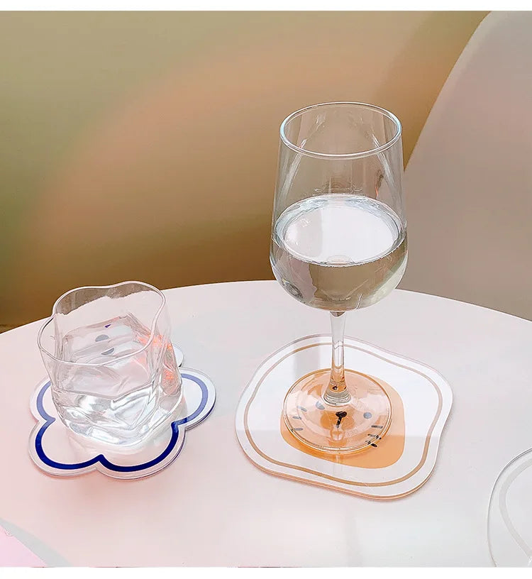 coasters cartoonaufs animaux souriants transparents orange blanc bleu respectueux environnement