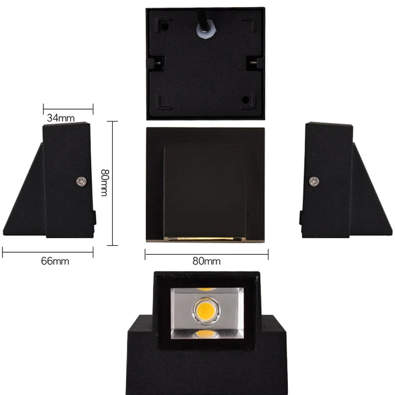 applique murale led moderne blanc noir verre trempé facile éclairage extérieur minimaliste