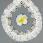 ruban dentelé franges fleurs artificielles noir blanc rose pâle vintage romantique mariage