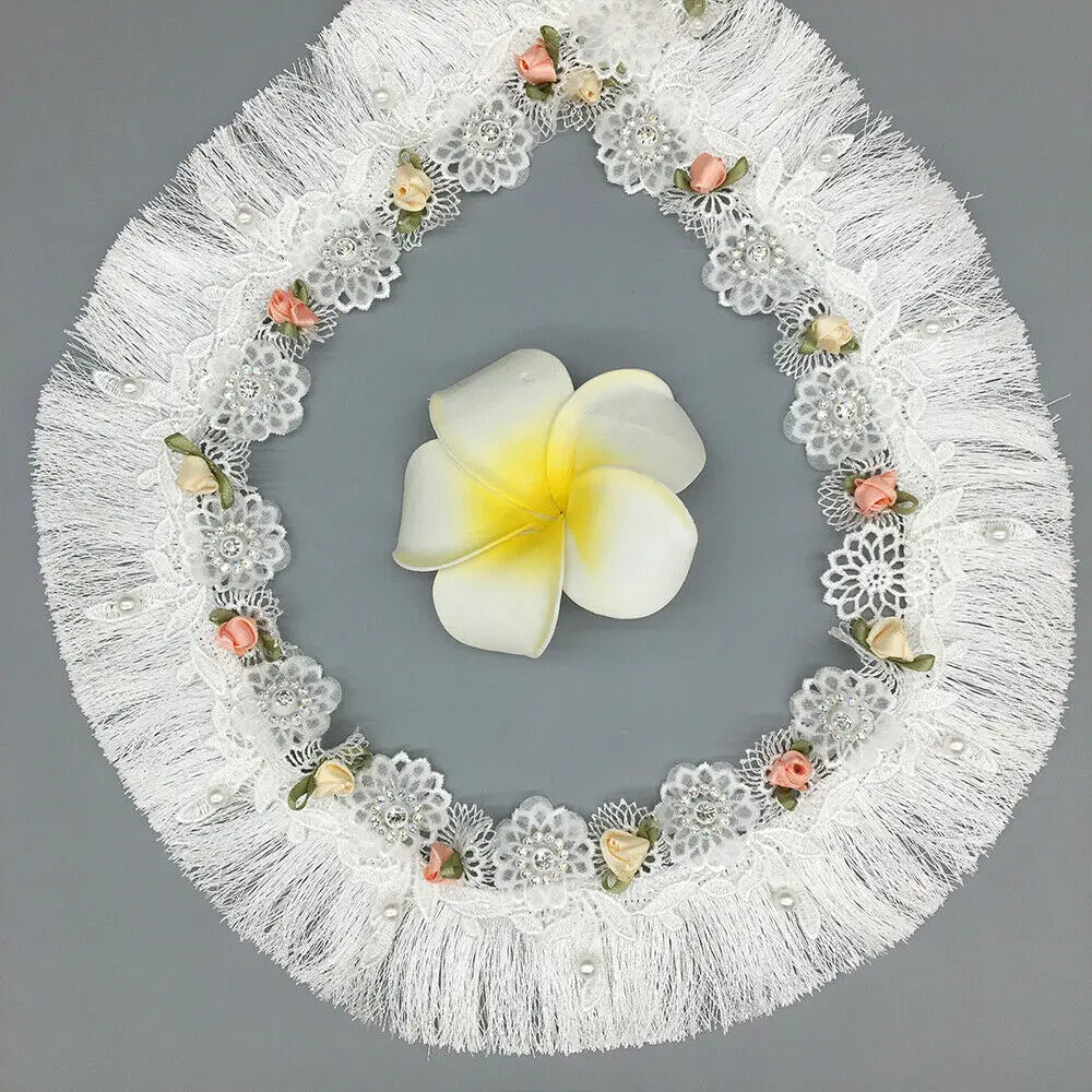 ruban dentelé franges fleurs artificielles noir blanc rose pâle vintage romantique mariage