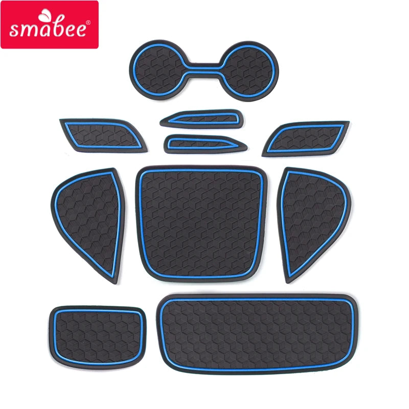tapis porte voiture moderne tapis antidérapant hexagonal noir rouge adhésif pvc