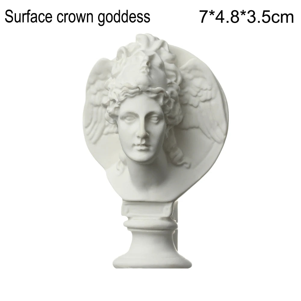 buste sculpté résine blanc détails granuleux classique réaliste décoration intérieureportrait miniature