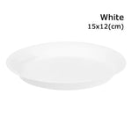 assiettes rondes modernes orange noir blanc solides intérieur extérieur durable polypropylène sans BPA