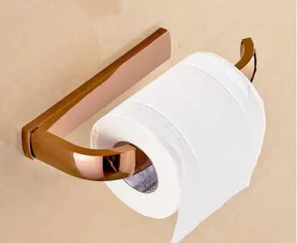 ensemble porte serviettes moderne rose doré salle bain fixations murales lisses opaques