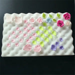 tapis gâteau fleurs motifs texturés plaques décoratives pâtisserie outil cuisine blanc rose vert violet