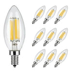 ampoule led filament doré effet bougie transparente vintage 360° blanc chaud 2700K