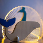 lampes decoratives animaux bois toucan baleine paon loup motifs lumineux moderne minimaliste