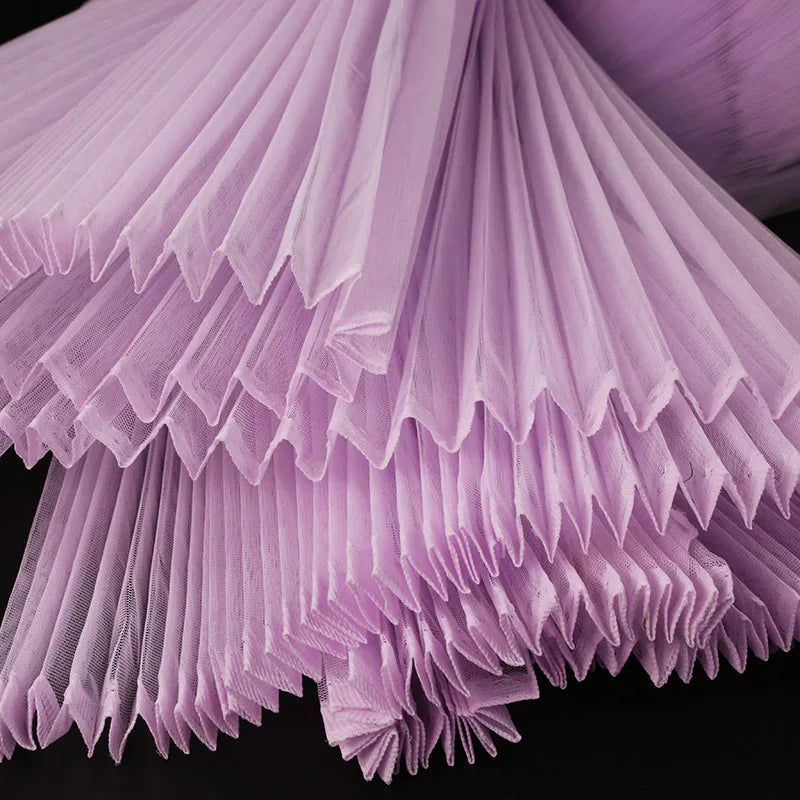 tissu voile plissé blanc bleu clair moderne polyester opacité respectueux environnement décoration bricolage couture