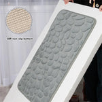tapis bain moderne gris beige antidérapant absorption eau effet 3d mousse mémoire forme respect