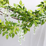 guirlande végétale hortensia vert blanc rose décoration mariage anniversaire intérieur naturelle artificielle