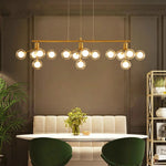 suspension lumineuse moderne or boules translucides chaînes suspendues contemporain đèn led