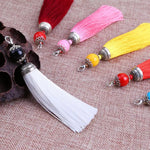 lot pompons rideaux clips décoration textile maison chic rouge