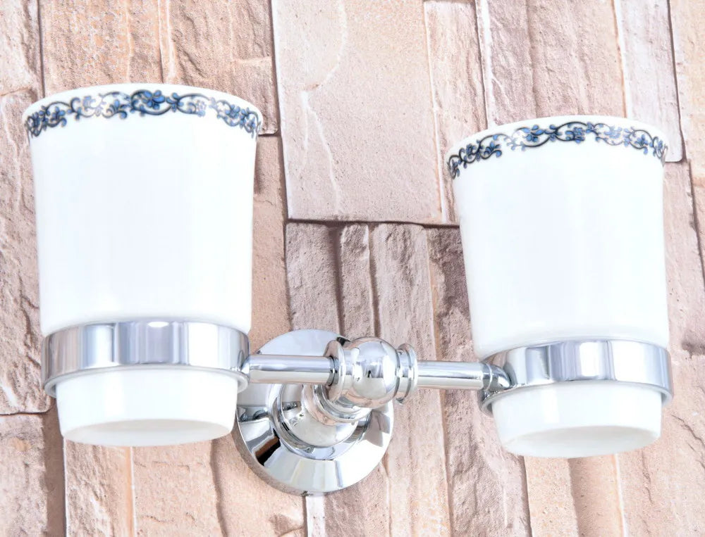ensemble accessoires salle bain chrome blanc porte savon distributeur brosse wc tasse motif
