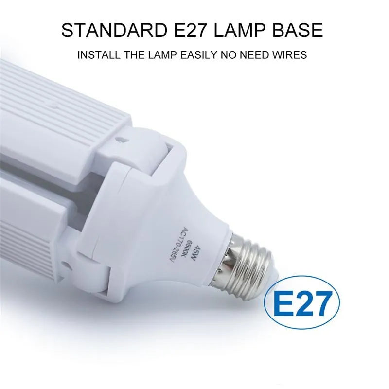 lampe led pliable e27 30w 45w 60w blanc modernes ailettes réglables atelier maison