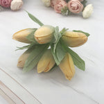 bouquet tulipes artificielles rose blanc jaune feuilles vertes décoration intérieure mariage anniversaire