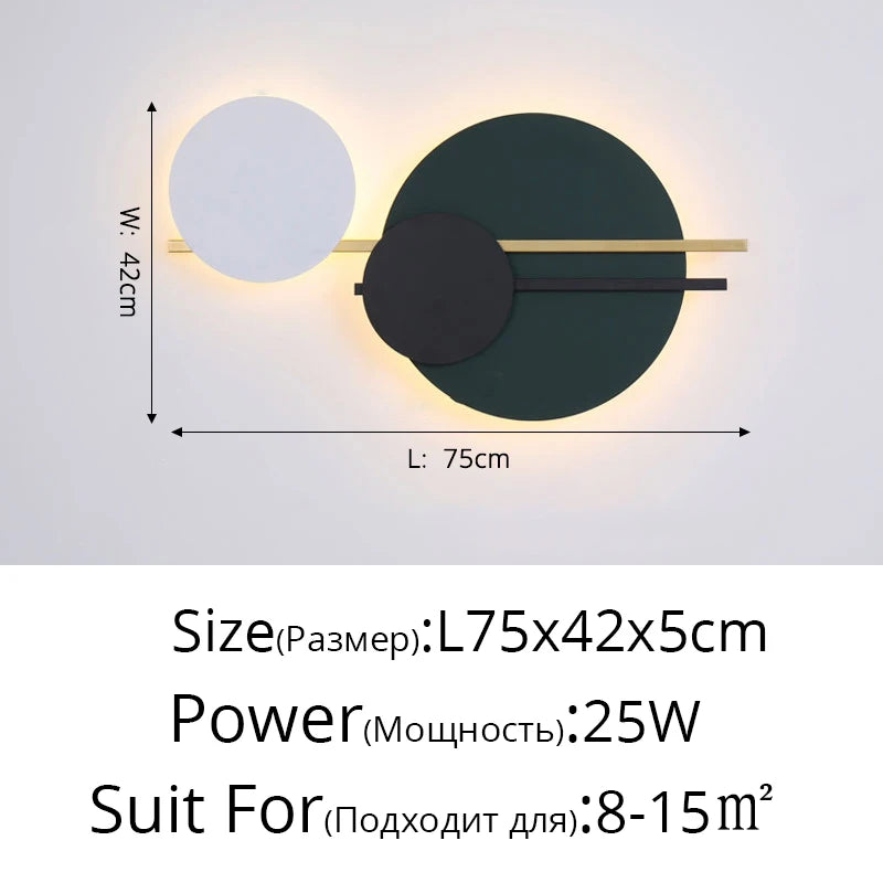 lampes murales décoratives modernes LED noir blanc vert foncé orange éclairage ambiance chambre salon