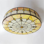 plafonnier tiffany bleu vert jaune mosaïque géométrique vintage opale chambre salon