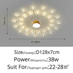 plafonnier moderne or noir lumineux acier alimentation électrique flux lumineux élevé chambre salon