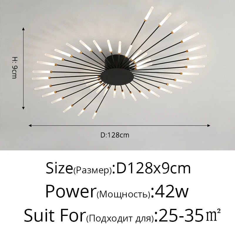 plafonnier moderne or noir lumineux acier alimentation électrique flux lumineux élevé chambre salon