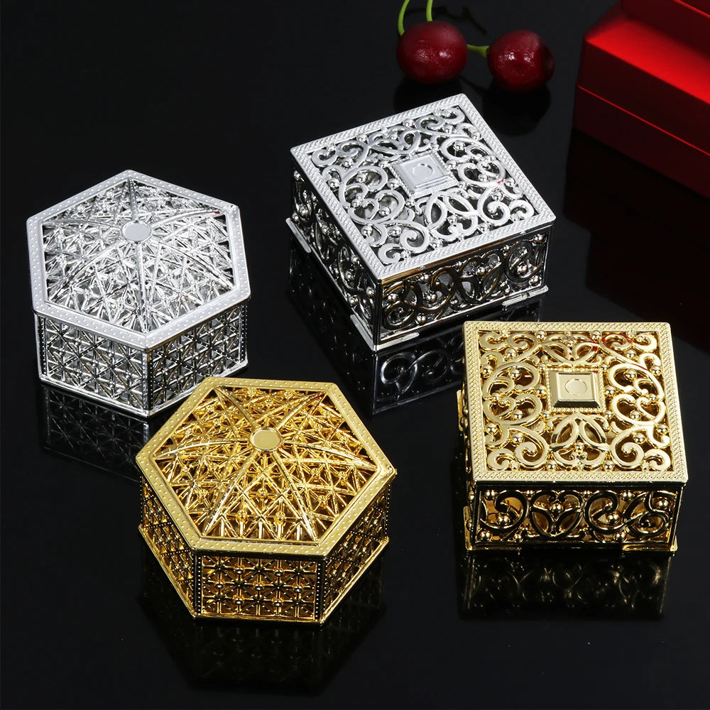 boîtes bijoux or argent élégantes ajourées classiques bonbons favor mariage trinkets organizer