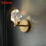 appliques murales led cristal or transparent modernes fixées mur contemporaines