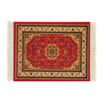 tapis floral orné anti dérapant rouge blanc vert bleu noir tissu caoutchouc