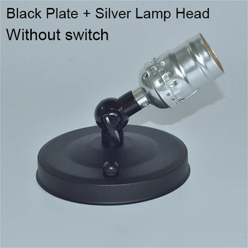 lampe table vintage bronze noir effet vieilli interrupteur mural fixe vis
