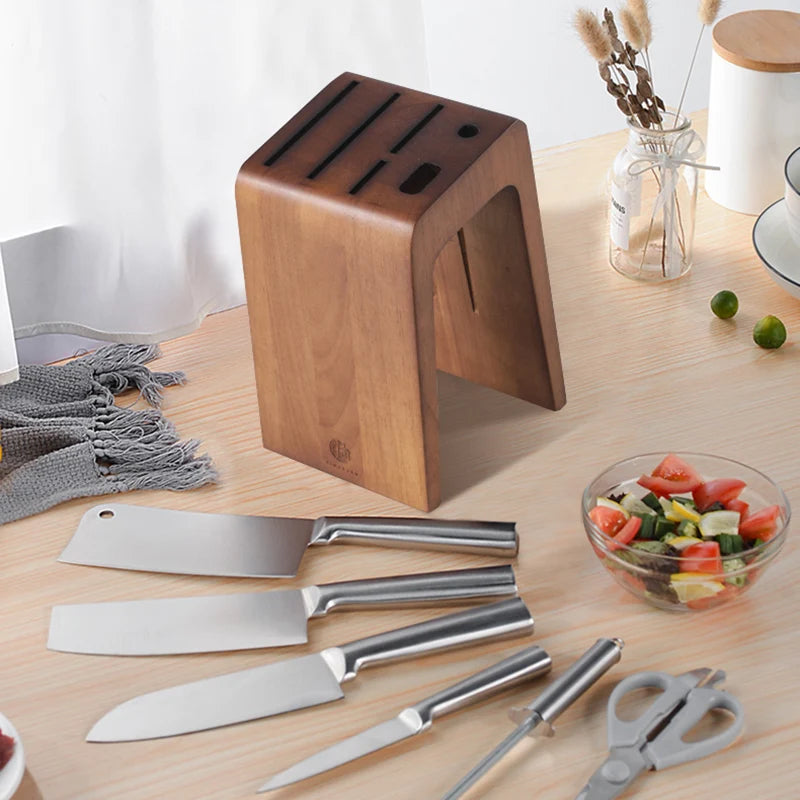 couteaux cuisine bloc bois moderne emplacements respectueux environnement occlusion couteau chef poisson viande table