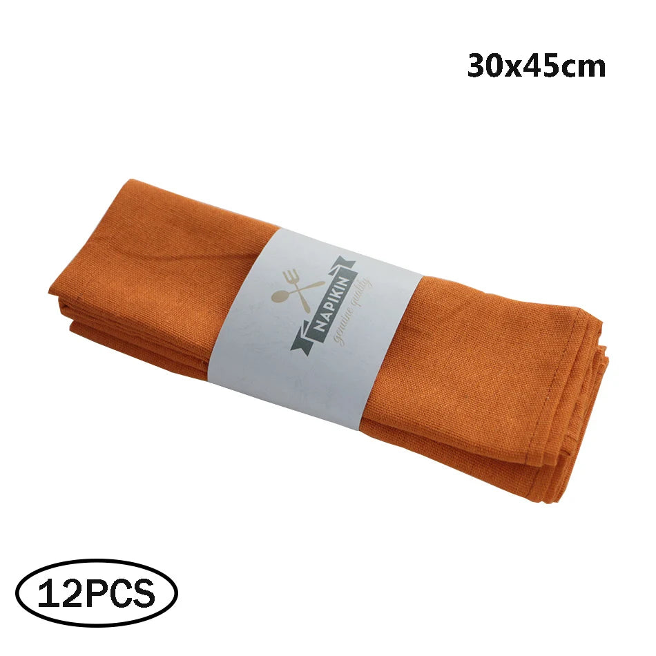 serviettes table polyester couleur rouge orange noir bleu gris vert classique opacité 30x45cm durable