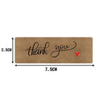 autocollants kraft thank you ruban élégant minimaliste coeurs blancs pack 120 stickers enveloppes cadeaux