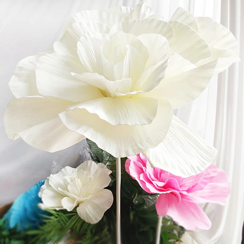 Fleur artificielle géante pivoine violette pour décoration intérieure