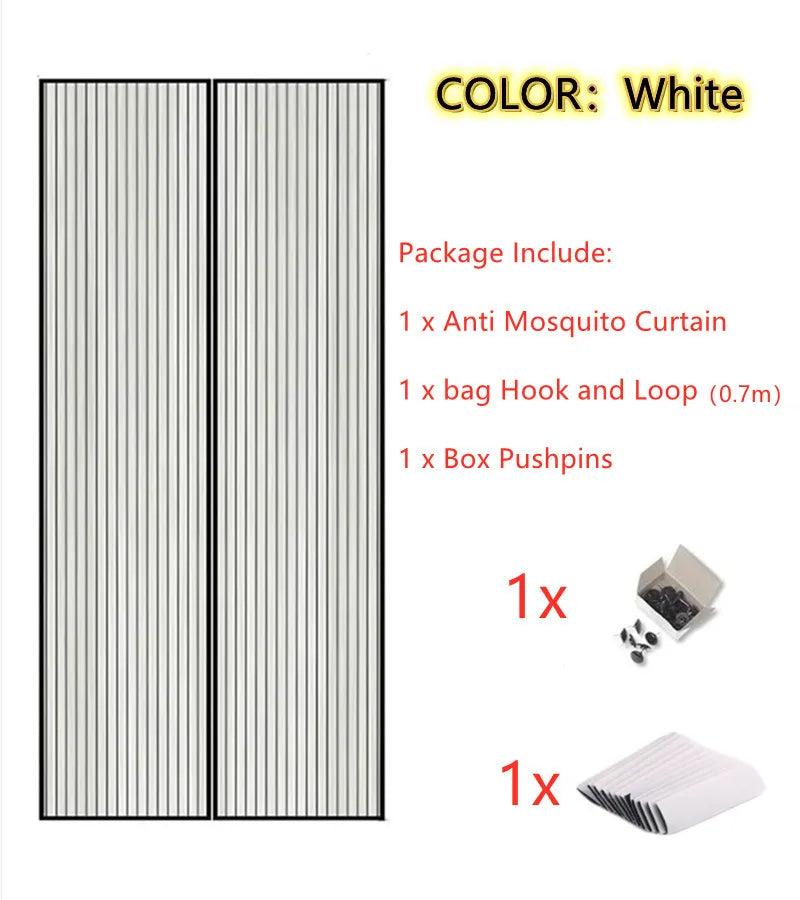 rideau porte magnétique noir blanc transparent moderne clips adhésif