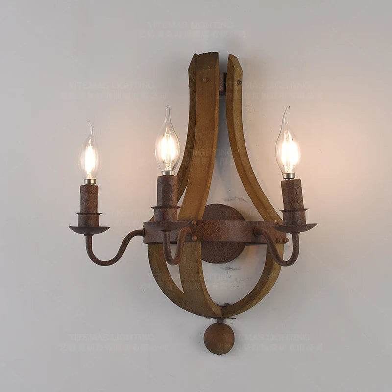 chandelier rustique bois marron vieilli 12 lumières suspension industrielle