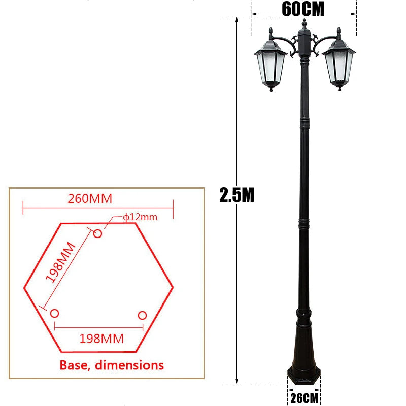 lampadaire or noir rétro classique éclairage public ip65 led alu certifié cccextérieur