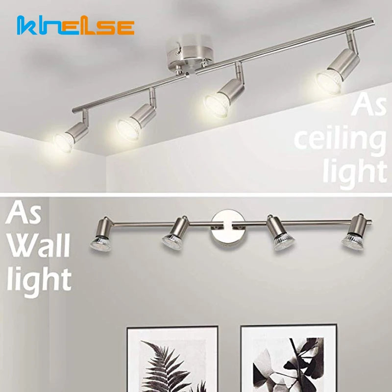 Spot LED moderne argenté rotatif fixé murally têtes GU10 LED