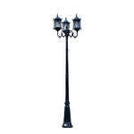 Lampadaire extérieur trois têtes or noir classique éclairage public ip65 led hand brushed bronze