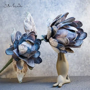 fleur artificielle dahlia rose vieillie deco intérieure vase rustique bohème texture effet patine salon