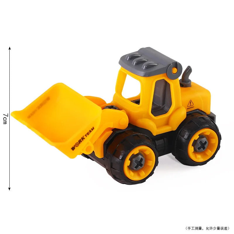 décoration anniversaire enfant miniatures construction jaune gris noir blanc jouet plastique brillant