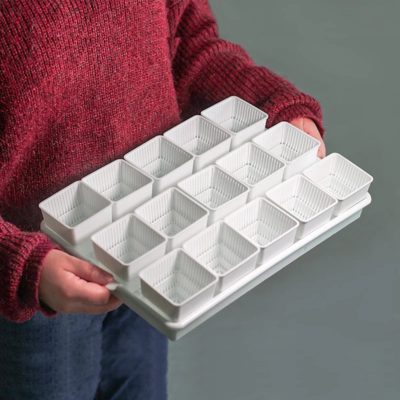 Bacs pépinière modernes pots 6cm blancs poignées ridés plantes intérieuresDecorationMaison