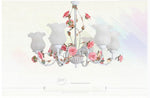 lustre art déco fleurs rose doré ampoules led blanc encastrée decoration classique romantique opaque