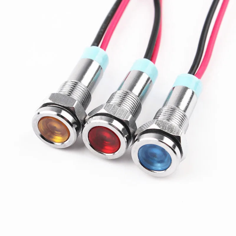 ampoules led 6v 12v 24v 220v vert rouge bleu jaune opaques modernes câbles