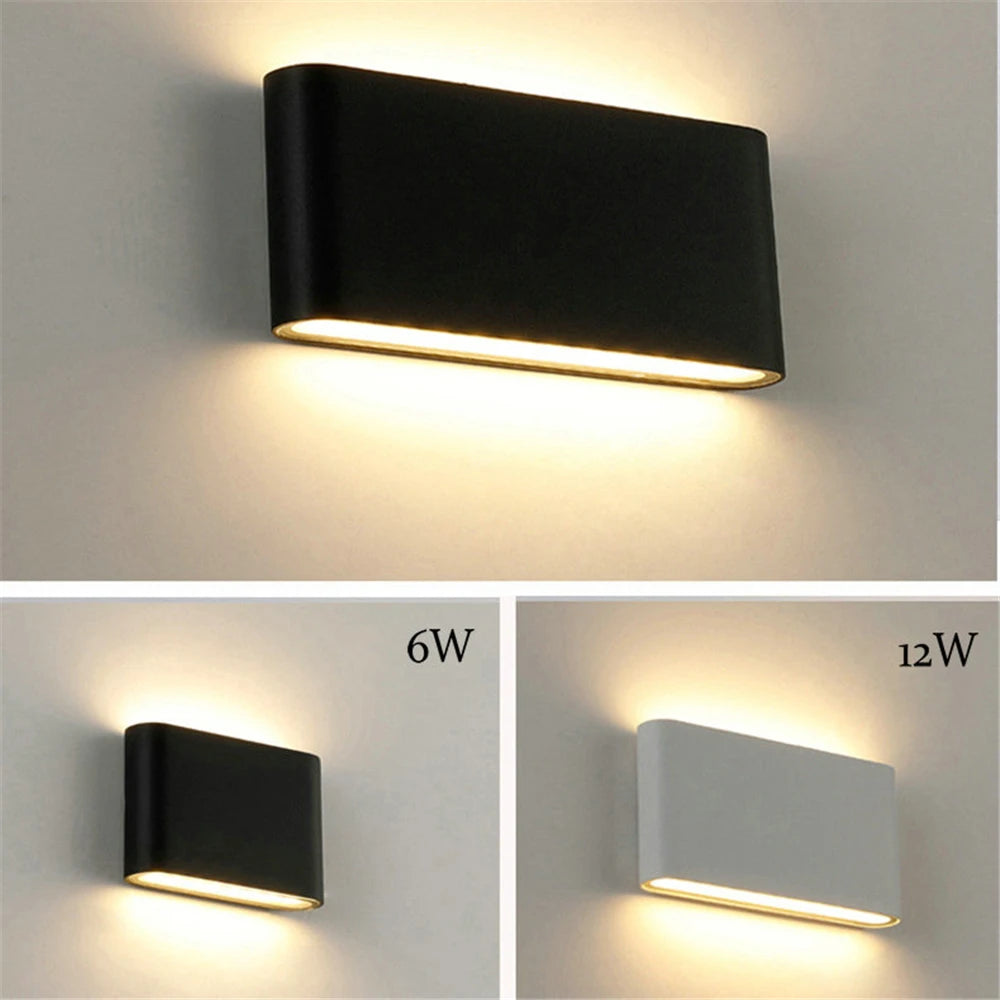 applique murale moderne led ip65 gris blanc noir 12w 20w 6w aluminium