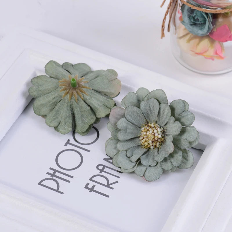 décoration intérieure fleurs artificielles lotus vintage rose vert clair mariage scrapbooking decor